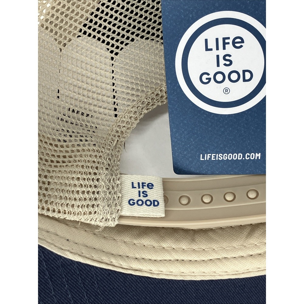 NWT Life is Good Trucker Hat Adjustable Blue Marlin Snapback Mesh Coastal Dad - Picture 7 of 12